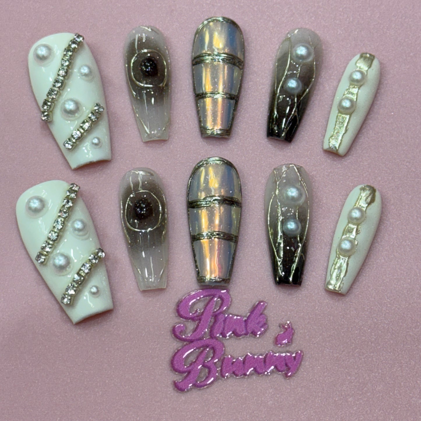 Glam Metallic Nails