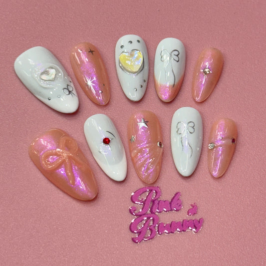 Dreamy Pink & White Bow